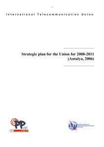 Strategic plan for the Union for 2008-2011 (Antalya, 2006)
