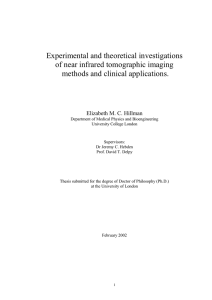 Experimental and theoretical investigations of near infrared tomographic imaging
