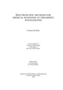 S PECTROSCOPIC METHODS FOR MEDICAL DIAGNOSIS AT TERAHERTZ WAVELENGTHS