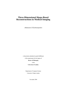 Three-Dimensional Shape-Based Reconstructions in Medical Imaging Athanasios D.Zacharopoulos