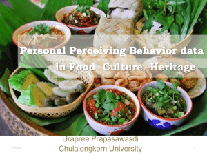 in Food  Culture  Heritage Urapree Prapasawasdi Chulalongkorn University