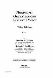NONPROFIT ORGANIZATIONS LAW AND  POLICY •