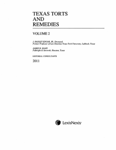 REMEDIES TEXAS TORTS AND VOLUME 2