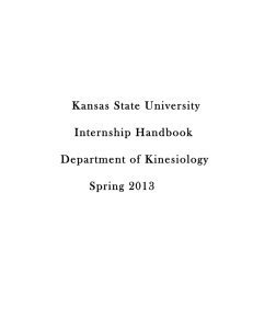 Kansas State University  Internship Handbook Department of Kinesiology