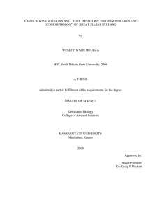 ROAD CROSSING DESIGNS AND THEIR IMPACT ON FISH ASSEMBLAGES AND  by