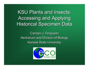 KSU Plants and Insects: Accessing and Applying Historical Specimen Data