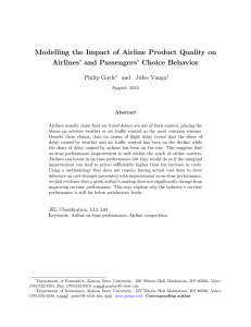 Modelling the Impact of Airline Product Quality on Philip Gayle