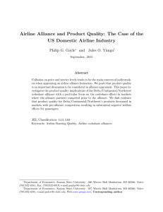 Airline Alliance and Product Quality: The Case of the