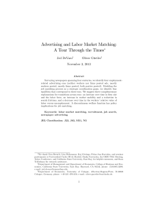 Advertising and Labor Market Matching: A Tour Through the Times Jed DeVaro