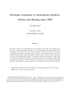 Strategic responses to used-goods markets: Airbus and Boeing since 1997 Myongjin Kim