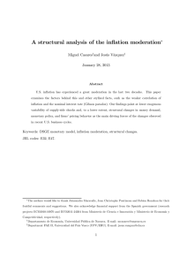 A structural analysis of the inflation moderation ∗ Miguel Casares and Jesús Vázquez