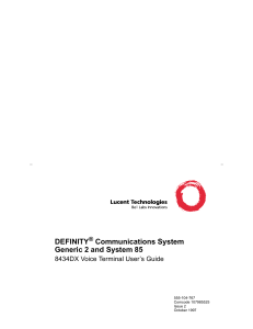 DEFINITY Communications System Generic 2 and System 85 8434DX Voice Terminal User’s Guide