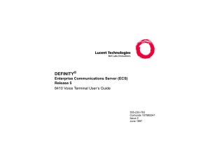 DEFINITY  Enterprise Communications Server (ECS) Release 5