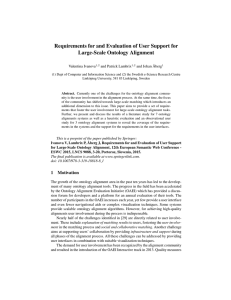 Requirements for and Evaluation of User Support for Large-Scale Ontology Alignment