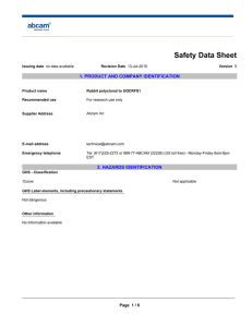 Safety Data Sheet 1. PRODUCT AND COMPANY IDENTIFICATION