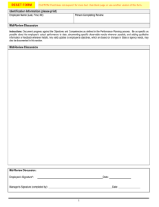Identification Information (please print) Mid-Review Discussion RESET FORM Employee Name (Last, First, MI):