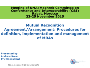 Meeting of UMA/Maghreb Committee on Conformance and Interoperability (C&amp;I) Rabat, Morocco
