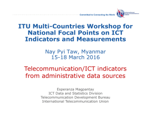 ITU Multi-Countries Workshop for National Focal Points on ICT Indicators and Measurements