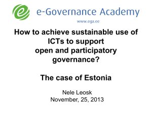 How to achieve sustainable use of ICTs to support open and participatory governance?