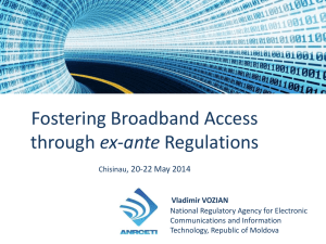 Fostering Broadband Access ex-ante , 20-22 May 2014