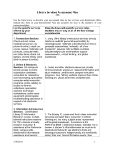 Library Services Assessment Plan