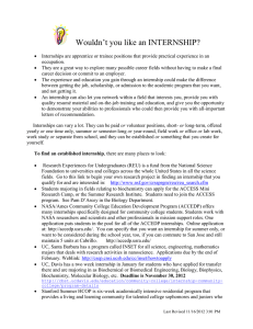 Wouldn’t you like an INTERNSHIP?