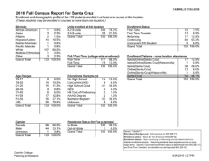 2010 Fall Census Report for Santa Cruz