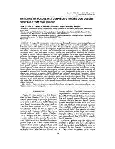 DYNAMICS OF PLAGUE IN A GUNNISON’S PRAIRIE