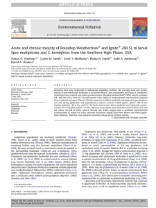 Acute and chronic toxicity of Roundup Weathermax and Ignite