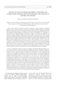 NESTING SUCCESS OF GRASSLAND BIRDS IN SHINNERY OAK