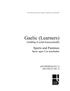 Gaelic (Learners)  Sports and Pastimes Gàidhlig (Luchd-Ionnsachaidh)