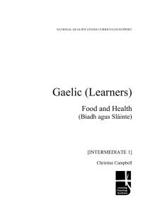 Gaelic (Learners) Food and Health (Biadh agus Slàinte)