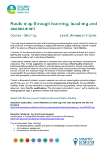 Route map through learning, teaching and assessment