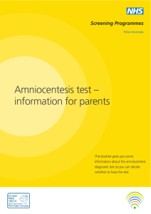 Amniocentesis test – information for parents Screening Programmes