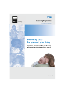 Screening tests for you and your baby with your hand-held maternity records