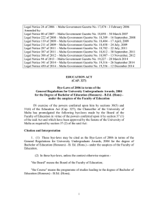 Legal Notice 24 of 2006  - Malta Government Gazette... Amended by: