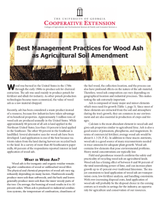 W Best Management Practices for Wood Ash as Agricultural Soil Amendment