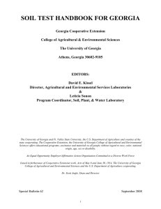 SOIL TEST HANDBOOK FOR GEORGIA