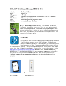 BIOLOGY 11A General Biology SPRING 2016