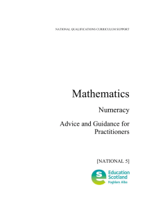 Mathematics Numeracy Advice and Guidance for Practitioners