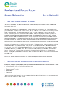 Professional Focus Paper  Course: Mathematics Level: National 5