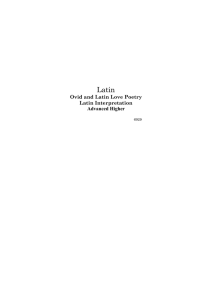 Latin Ovid and Latin Love Poetry Latin Interpretation