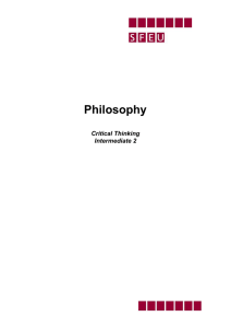 Philosophy  Critical Thinking Intermediate 2