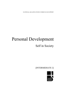Personal Development Self in Society  [INTERMEDIATE 2]