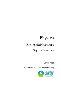 Physics Open-ended Questions Support Materials