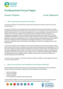 Professional Focus Paper  Course: Physics Level: National 5