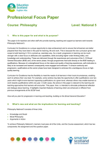 Professional Focus Paper  Course: Philosophy Level: National 5