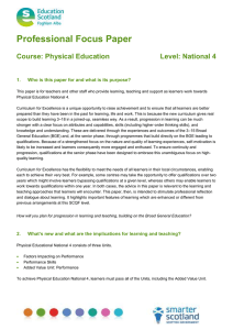 Professional Focus Paper  Course: Physical Education Level: National 4