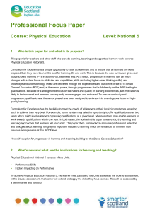 Professional Focus Paper  Course: Physical Education Level: National 5