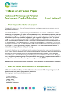 Professional Focus Paper  Health and Wellbeing and Personal Development: Physical Education